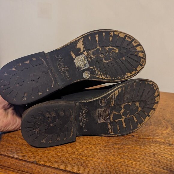 Lucky Brand Western Goth Pull On Moto Boots Wide Ankle Leather Boho - Picture 7 of 10